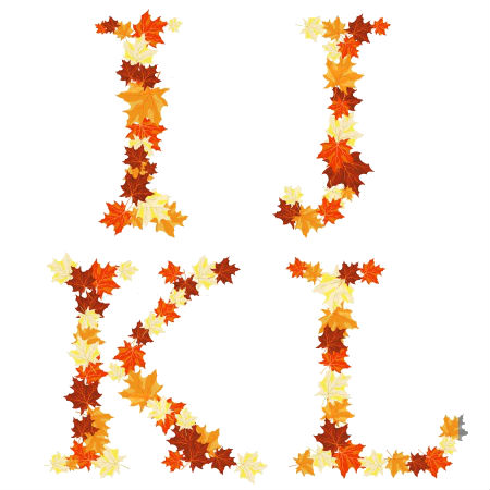 буквы из листьев