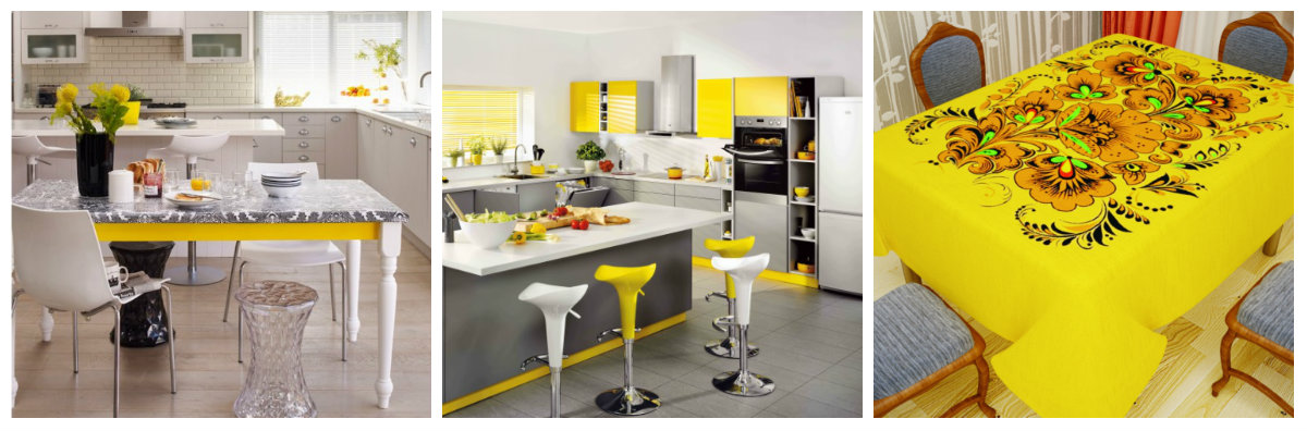 желтый дизайн кухни